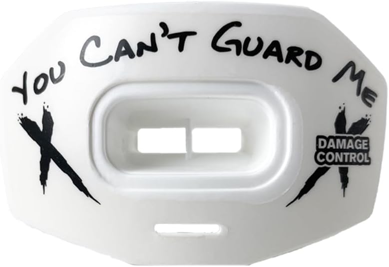 DAMAGE CONTROL Youth Football Mouth Guard – Breathable No Boil Mouthpiece, Protects Lips & Teeth, Works with Braces, Includes Helmet Strap – Sports Gear & Accessories (You Can't Guard Me) - Image 1